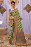 Lime Green Cotton saree cotton Saree