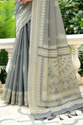 Coin Grey Cotton Saree Coin Grey Cotton Saree