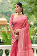 Flamingo Pink Cotton Saree Flamingo Pink Cotton Saree