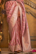 Rose Pink Satin Saree
