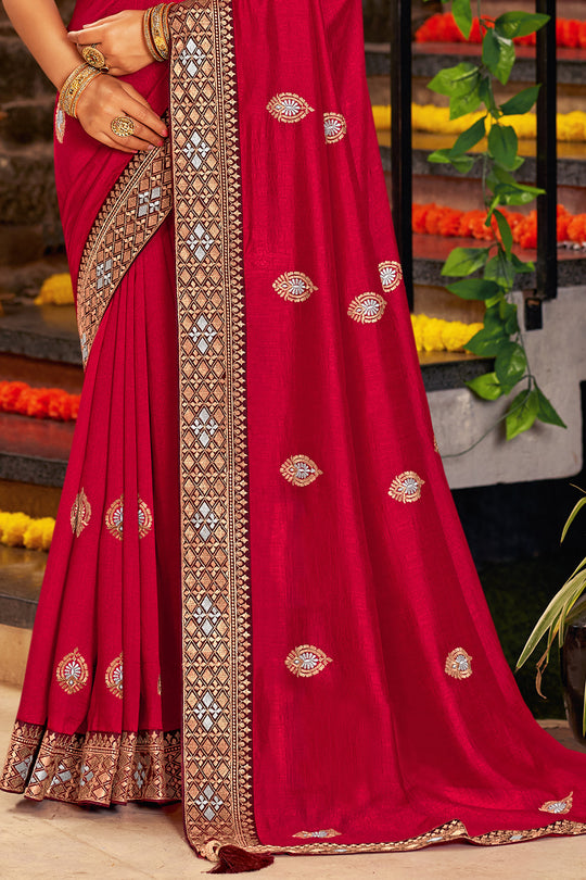 Crimson Red South Silk Saree Crimson Red South Silk Saree