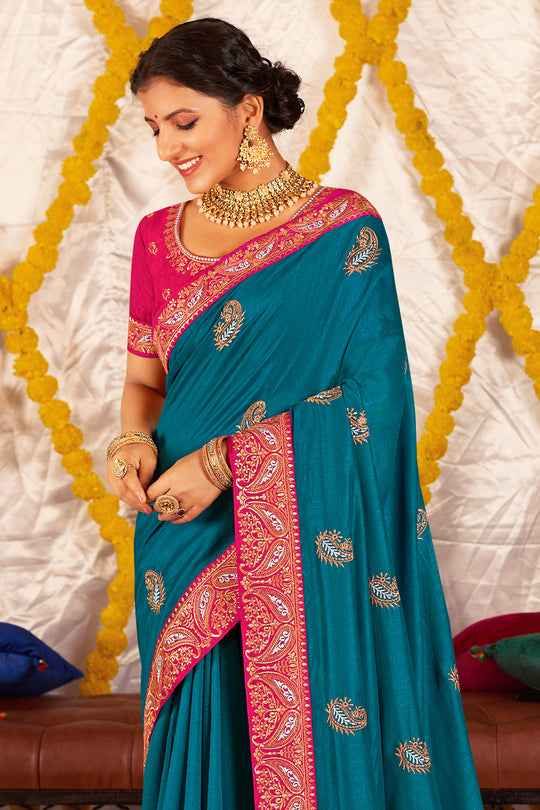 Cobalt Blue South Silk Saree Cobalt Blue South Silk Saree