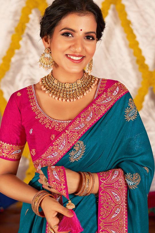 Cobalt Blue South Silk Saree Cobalt Blue South Silk Saree