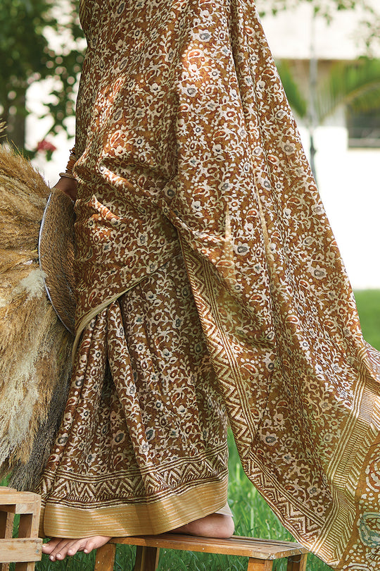 Army Green Digital Print Saree Digital Print Saree design