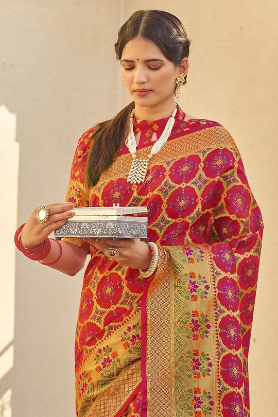 Imperial Red Zari Woven Banarasi Saree Imperial Red Zari Woven Banarasi Saree