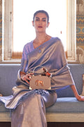 Cloud Grey Kanjivaram Saree Cloud Grey Kanjivaram Saree