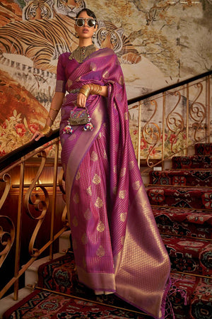 Magenta Purple Kanjivaram Saree