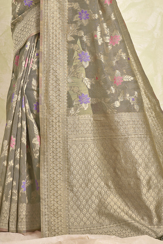 Pewter Grey Cotton Saree Pewter Grey Cotton Saree