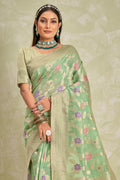 Pastel Green Cotton Saree Pastel Green Cotton Saree