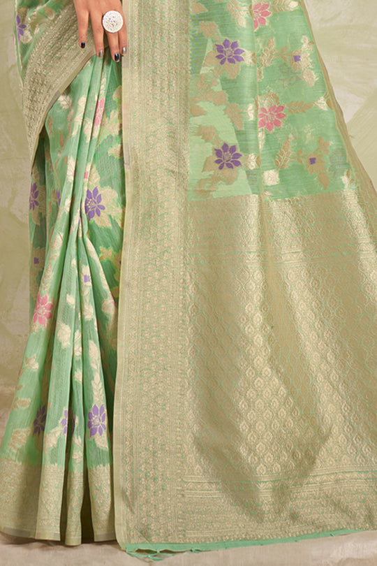 Pastel Green Cotton Saree Pastel Green Cotton Saree