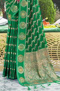 Emerald Green Organza Saree Emerald Green Organza Saree
