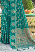 Teal Green Organza Saree Teal Green Organza Saree