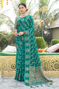 Teal Green Organza Saree Teal Green Organza Saree