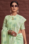 Pastel Green Cotton Saree Pastel Green Cotton Saree