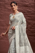 Coin Grey Cotton Saree Coin Grey Cotton Saree