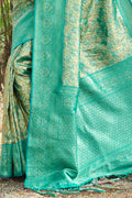 Seafoam Green Kanjivaram Silk Saree Seafoam Green Kanjivaram Silk Saree