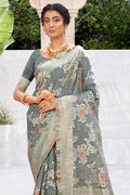 Coin Grey Cotton Silk Saree Coin Grey Cotton Silk Saree