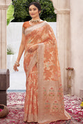 Coral Orange Cotton Silk Saree Cotton Silk Saree