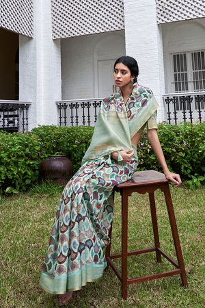 Multicolor Digital Print Saree