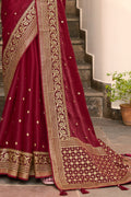 Garnet Maroon South Silk Sarees Silk Saree Border