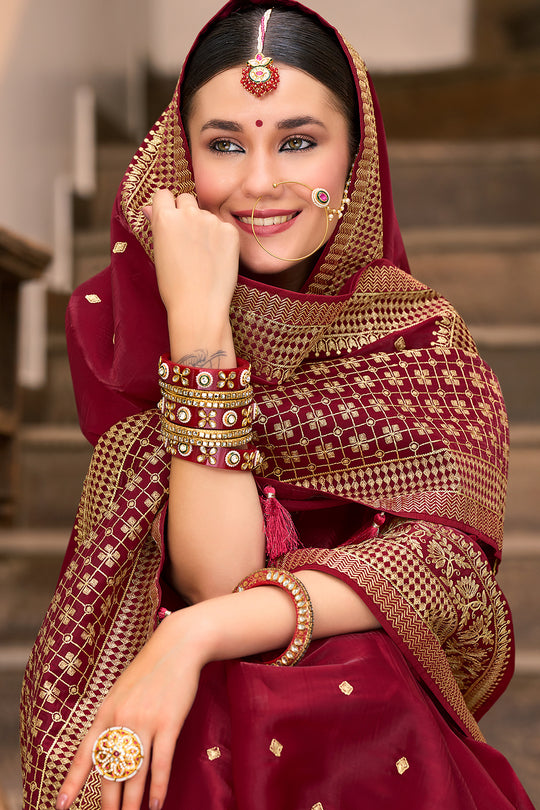 Garnet Maroon South Silk Sarees Silk Saree Design
