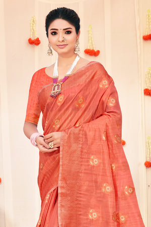 Thulian Pink Organza Saree
