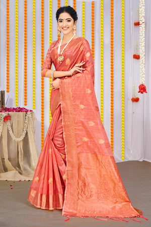 Thulian Pink Organza Saree