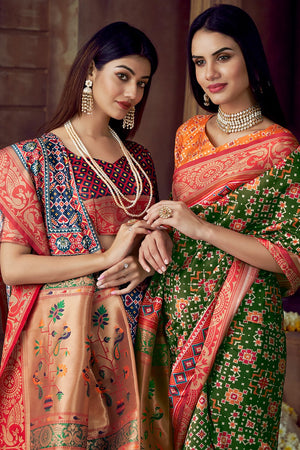 Admiral Blue Patola Saree