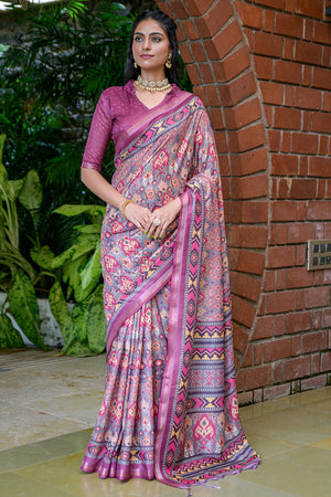 Magenta Wine Cotton Saree