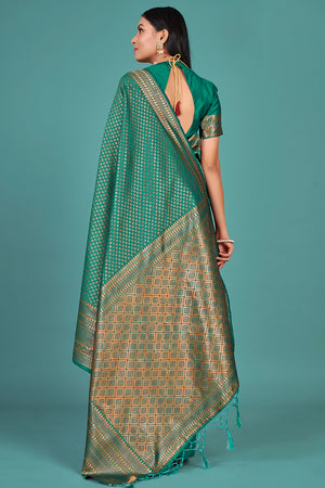 Seafoam Green Kanjivaram Saree