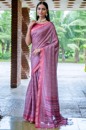Grape Wine Cotton Saree