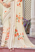 Daisy White Organza Saree Daisy White Organza Saree