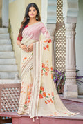 Daisy White Organza Saree Daisy White Organza Saree