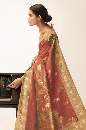 red cotton saree