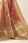 Cherry Red Cotton Saree cotton saree