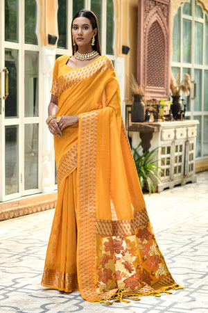 Turmeric Yellow Cotton Saree