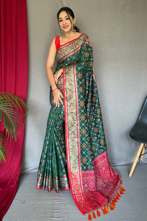 Emerald Green Patola Saree