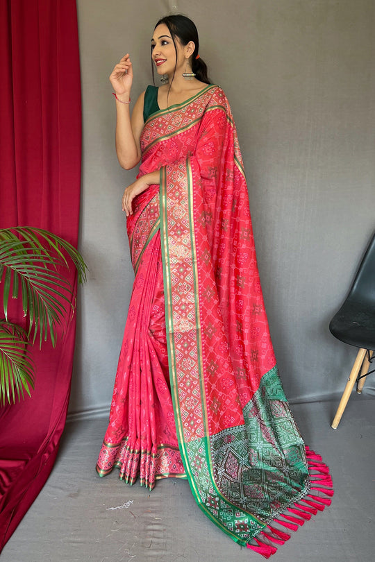 Punch Pink Patola Saree Patola Saree