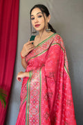 Punch Pink Patola Saree Fancy Patola Saree