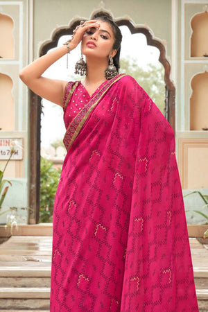 Special Pink Georgette Saree