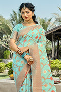 Powder Blue Cotton Saree Powder Blue Cotton Saree