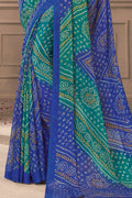 Teal And Blue Chiffon Saree Teal And Blue Chiffon Saree