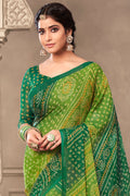 Forest Green Chiffon Saree Forest Green Chiffon Saree