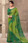 Forest Green Chiffon Saree Forest Green Chiffon Saree