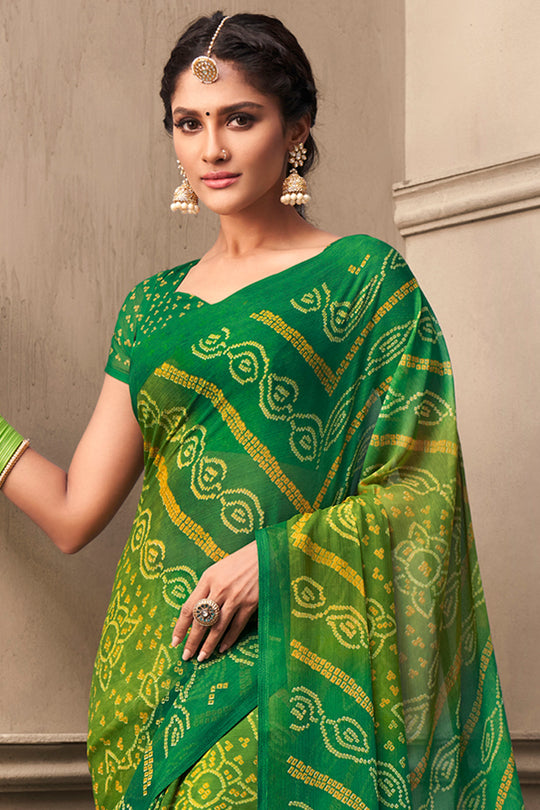 Fern Green Chiffon Saree Fern Green Chiffon Saree