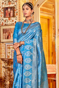 Cyan Blue Kanjivaram Saree Cyan Blue Kanjivaram Saree