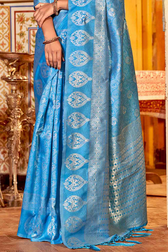 Cyan Blue Kanjivaram Saree Cyan Blue Kanjivaram Saree