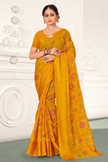 Yellow And Orange Cotton Saree Cotton Saree