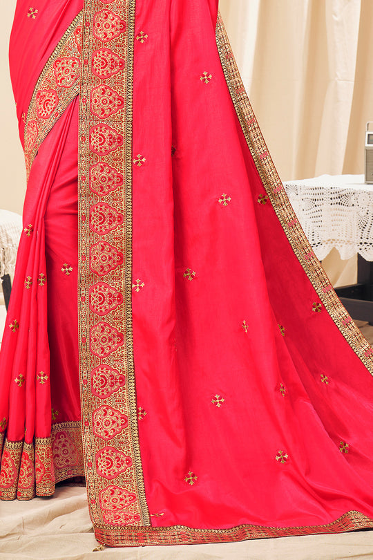 Fuschia Pink South Silk Saree designer saree