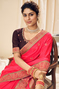 Fuschia Pink South Silk Saree south silk saree